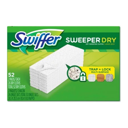 Procter & Gamble Dry Refill Cloths, White, 10 2/5" X 8", 52/Box, 3 Boxes/Carton 81216